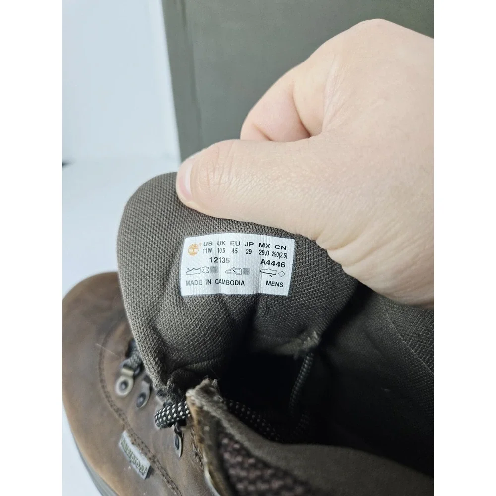 Timberland White Ledge Mid Hiker Boots Men's Dark Brown Lace Up Waterproof - 11